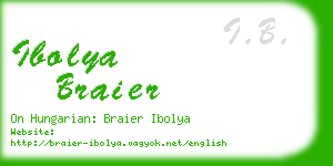 ibolya braier business card